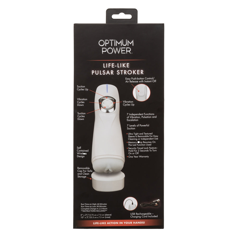 Optimum Power Lifelike Pulsar Stroker - White - Not Very Vanilla