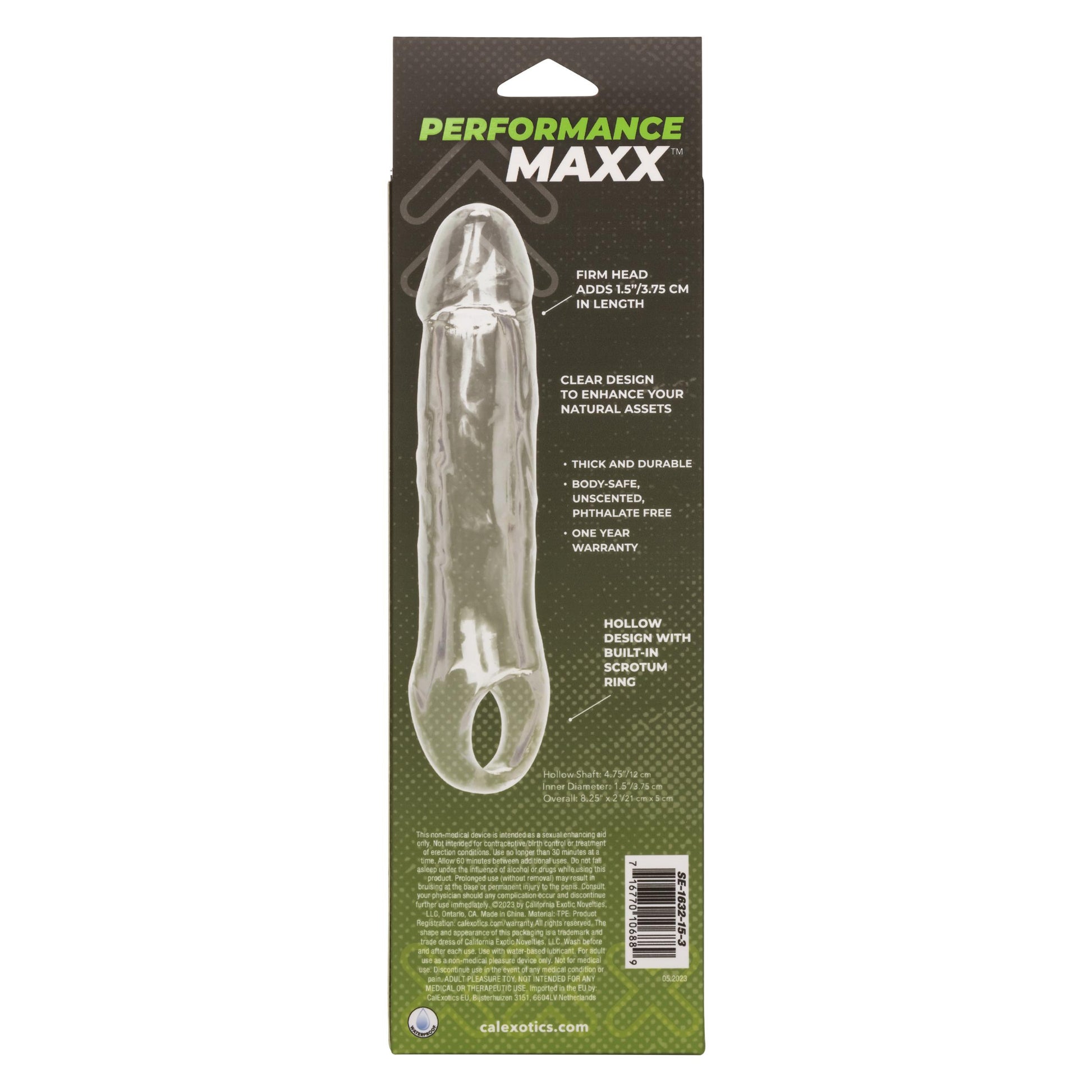 Performance Maxx Clear Extension - 6.5 Inch - Clear - Not Very Vanilla