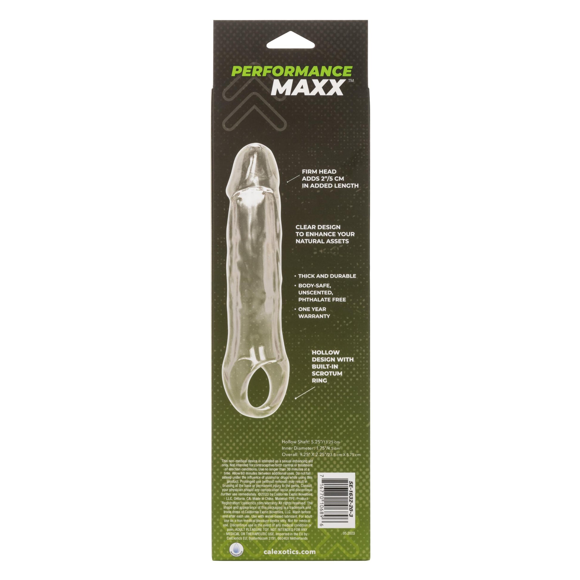 Performance Maxx Clear Extension - 7.5 Inch - Clear - Not Very Vanilla