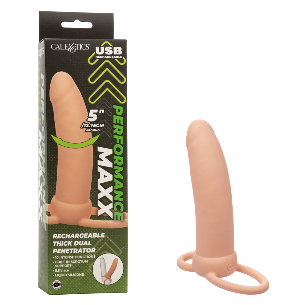 Performance Maxx Rechargeable Thick Dual Penetrator - Ivory - Not Very Vanilla