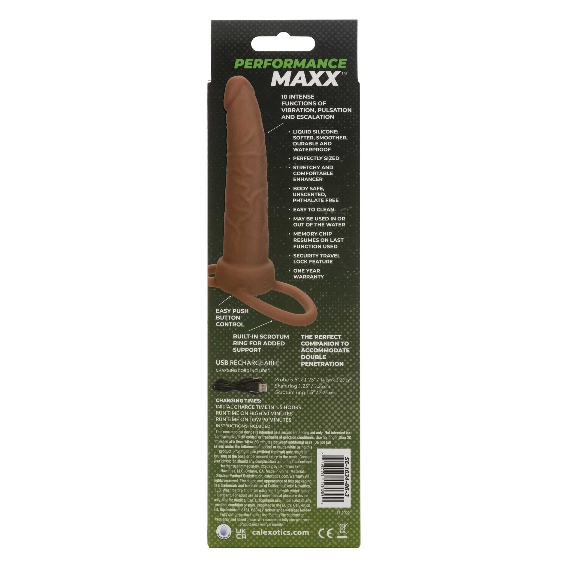 Performance Maxx Rechargeable Dual Penetrator - Brown - Not Very Vanilla