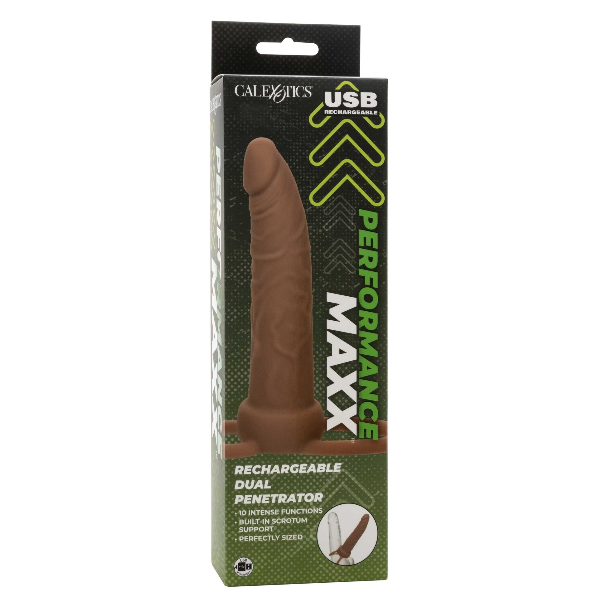 Performance Maxx Rechargeable Dual Penetrator - Brown - Not Very Vanilla