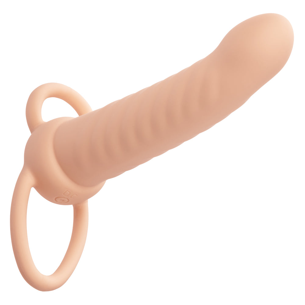 Performance Maxx Rechargeable Ribbed Dual Penetrator - Ivory - Not Very Vanilla