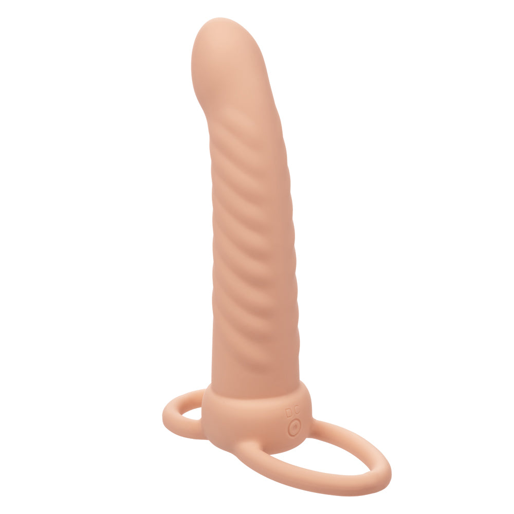 Performance Maxx Rechargeable Ribbed Dual Penetrator - Ivory - Not Very Vanilla