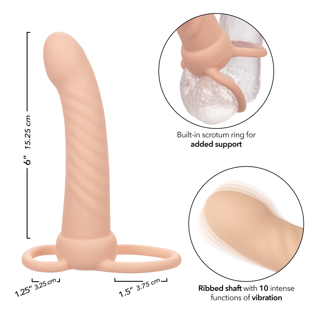 Performance Maxx Rechargeable Ribbed Dual Penetrator - Ivory - Not Very Vanilla