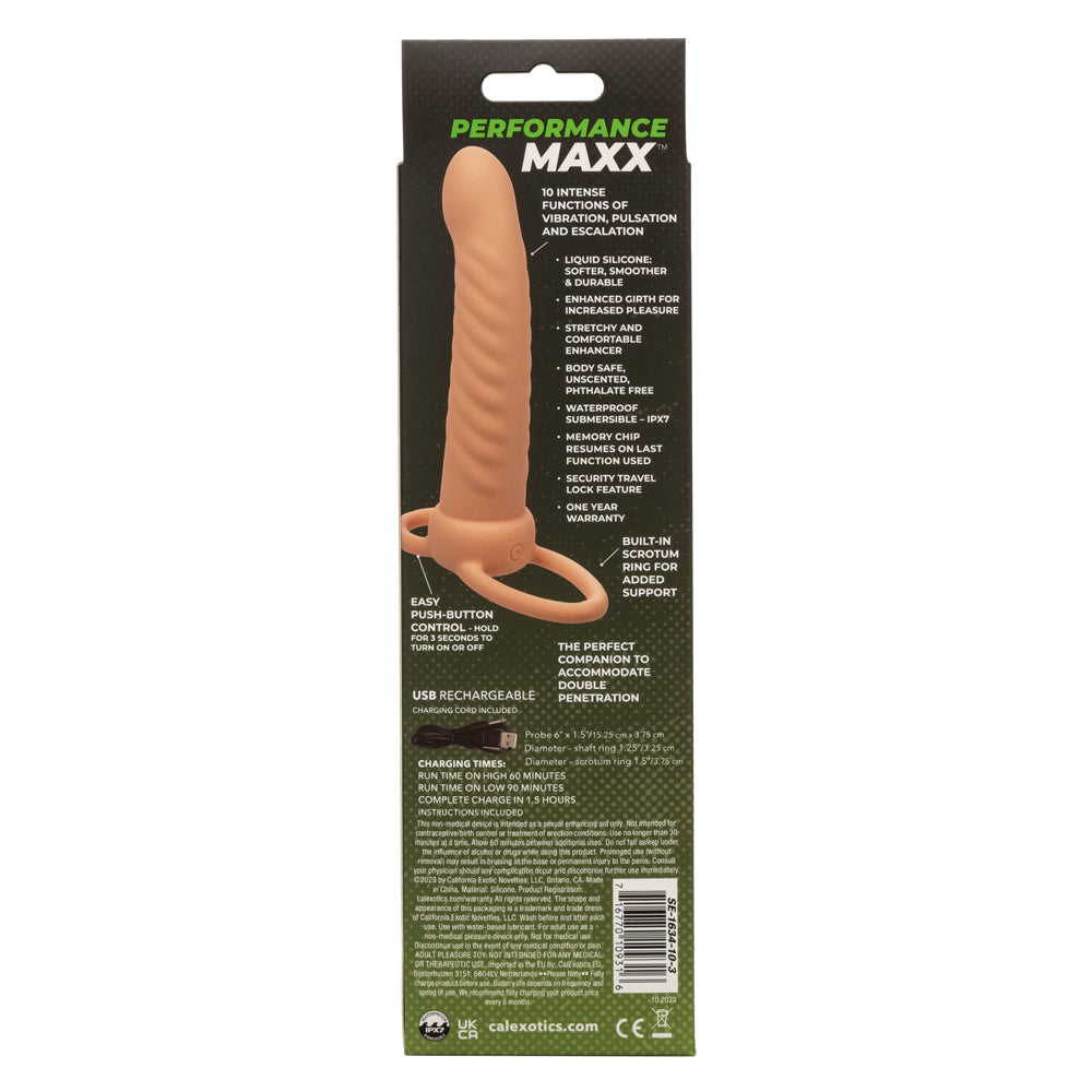 Performance Maxx Rechargeable Ribbed Dual Penetrator - Ivory - Not Very Vanilla