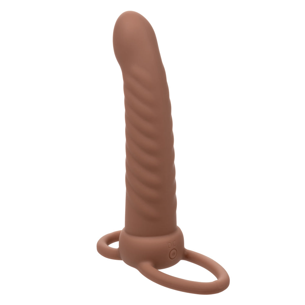 Performance Maxx Rechargeable Ribbed Dual Penetrator - Brown - Not Very Vanilla