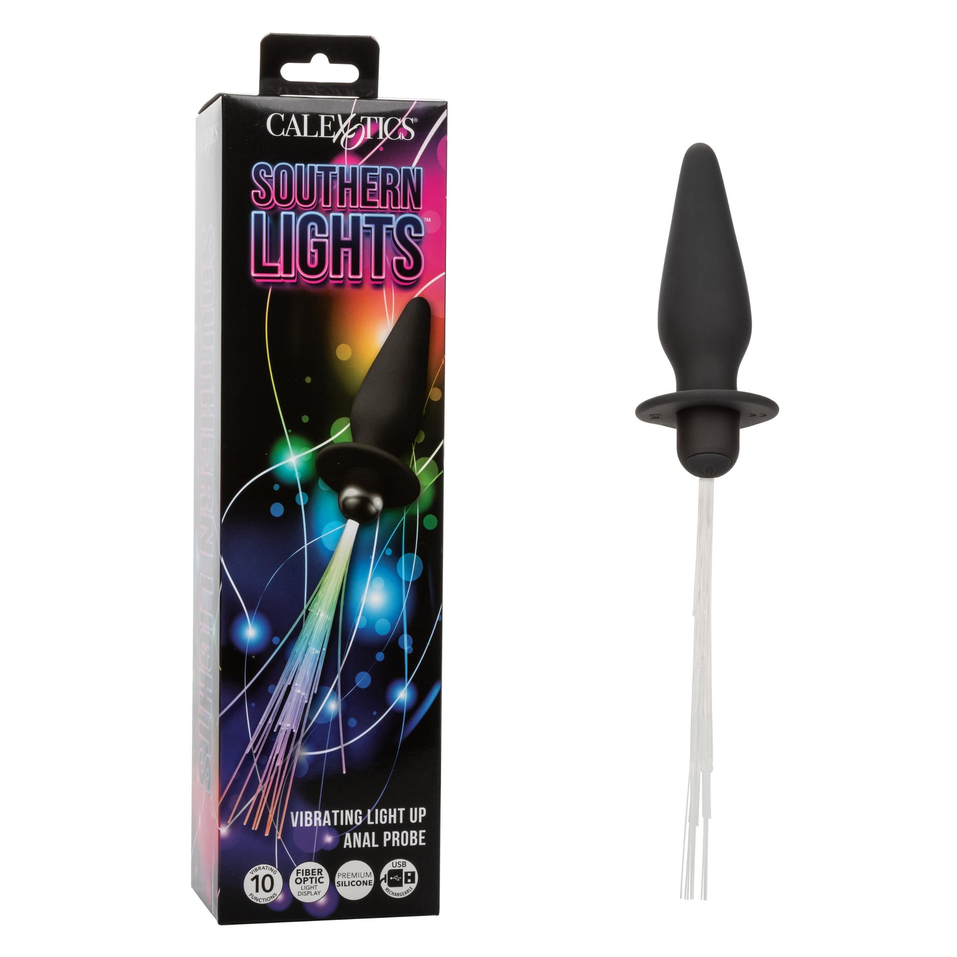 Southern Lights - Vibrating Light Up Anal Probe - Black - Not Very Vanilla