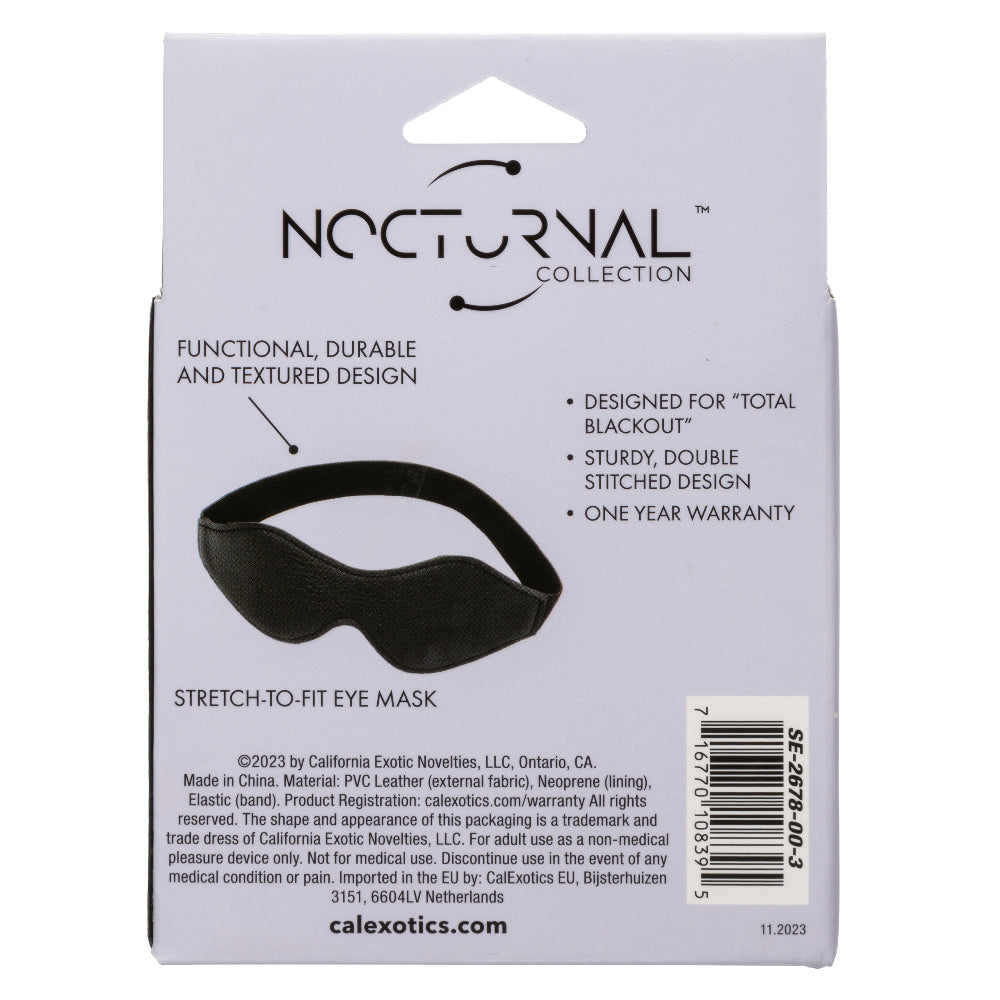 Nocturnal Collection Eye Mask - Black - Not Very Vanilla