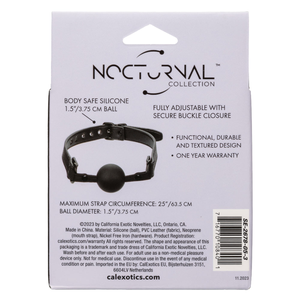 Nocturnal Collection Ball Gag - Black - Not Very Vanilla