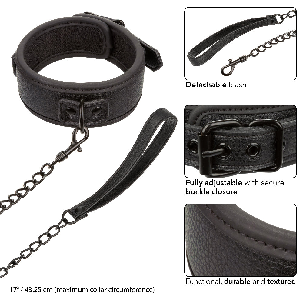 Nocturnal Collection Collar and Leash - Black - Not Very Vanilla