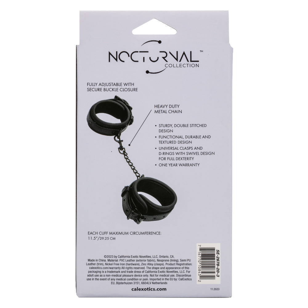 Nocturnal Collection Ankle Cuffs - Black - Not Very Vanilla