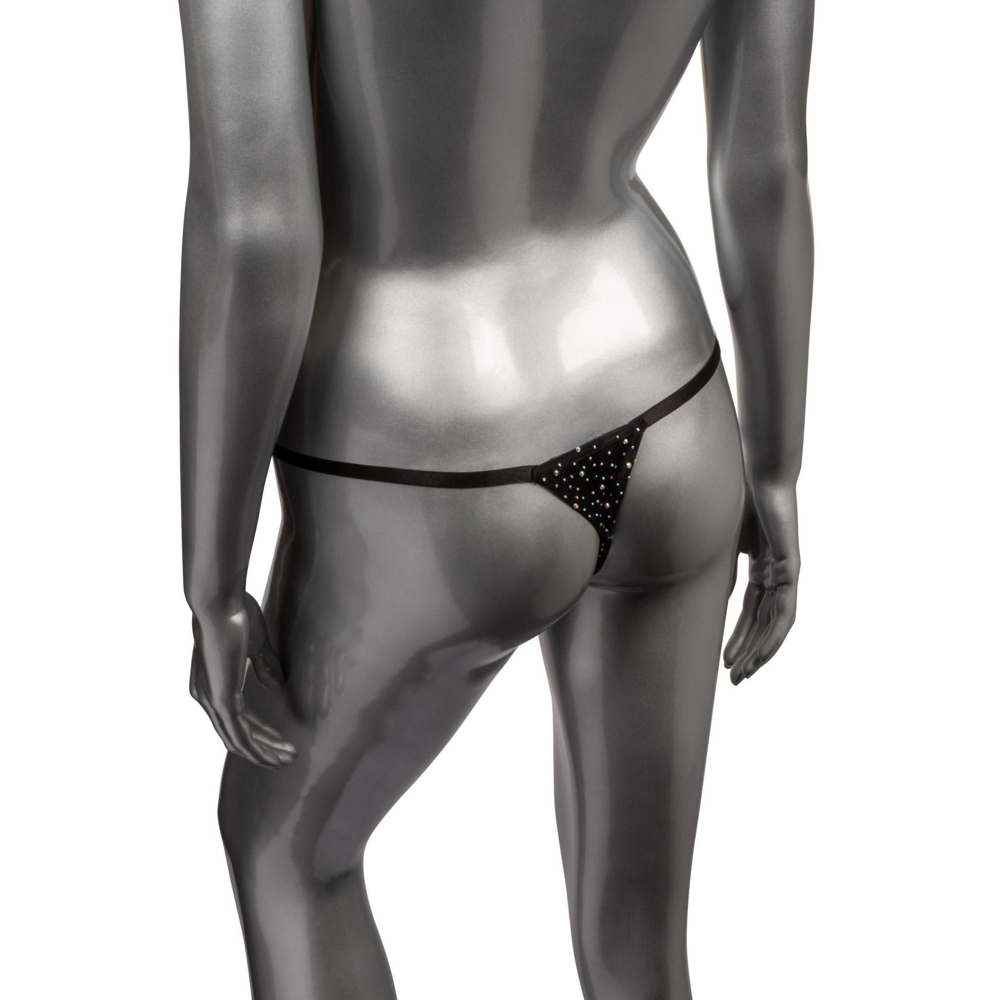 Radiance Crotchless Thong - One Size - Black - Not Very Vanilla