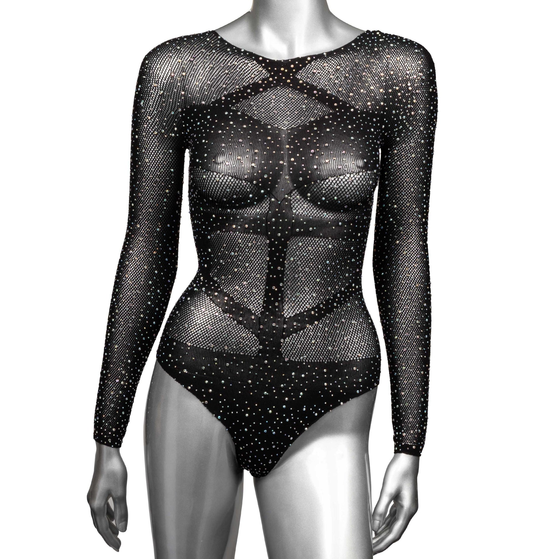 Radiance Long Sleeve Body Suit - One Size - Black - Not Very Vanilla