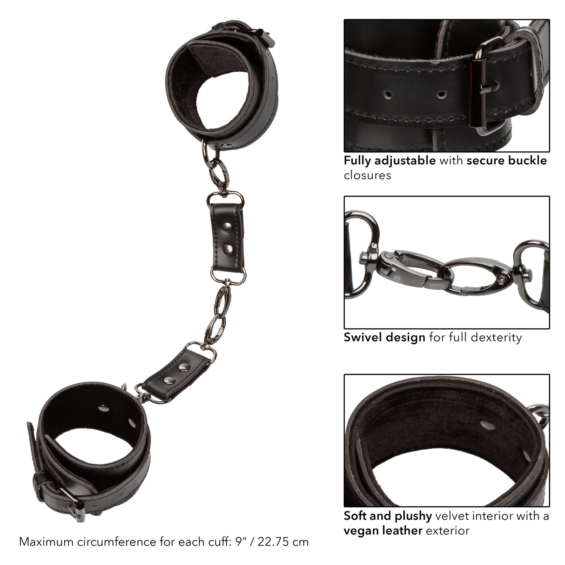 Euphoria Collection Hand Cuffs - Black - Not Very Vanilla