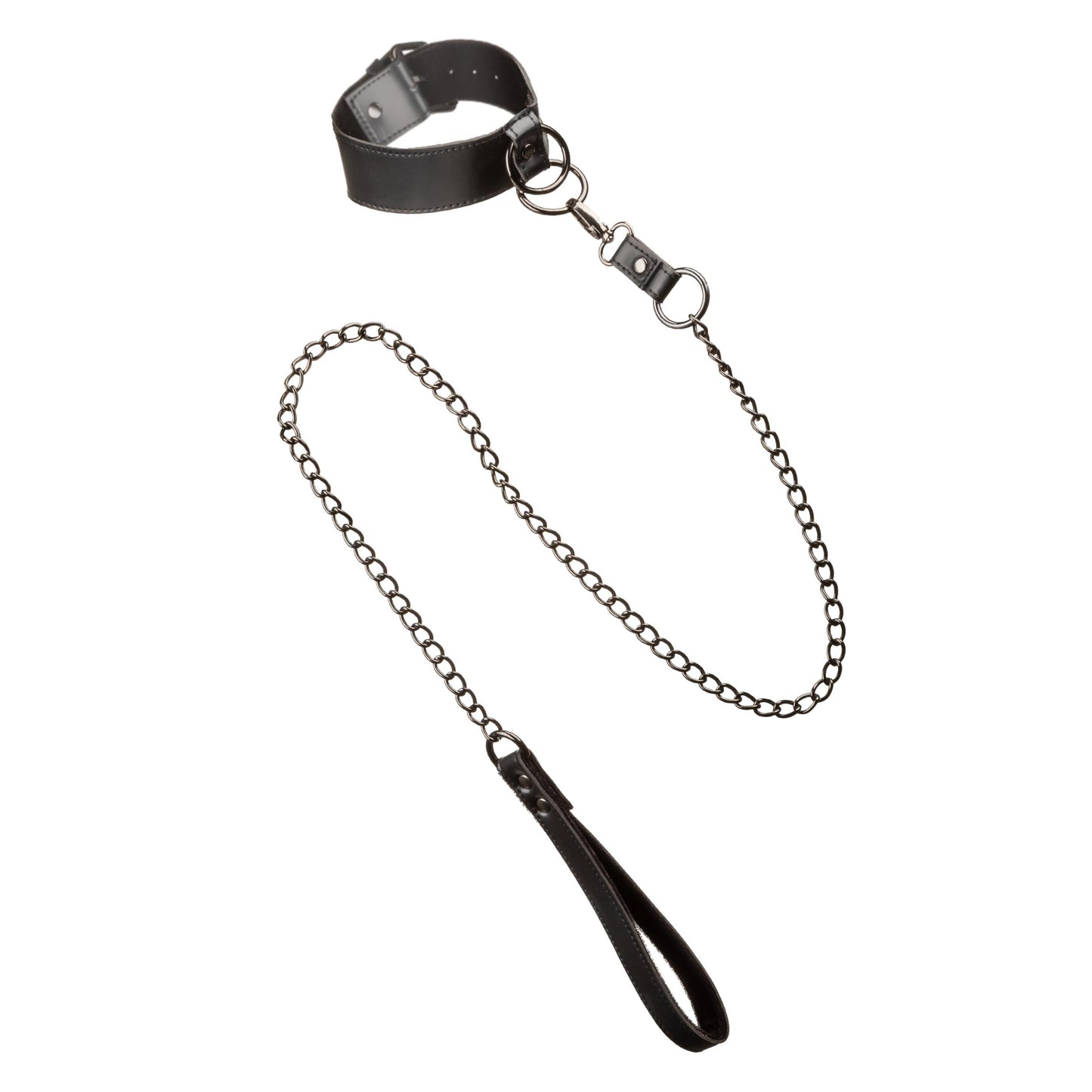 Euphoria Collection Collar With Chain Leash - Black - Not Very Vanilla