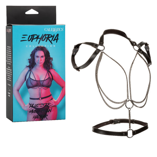 Euphoria Collection Plus Size Multi Chain Halter - Black - Not Very Vanilla