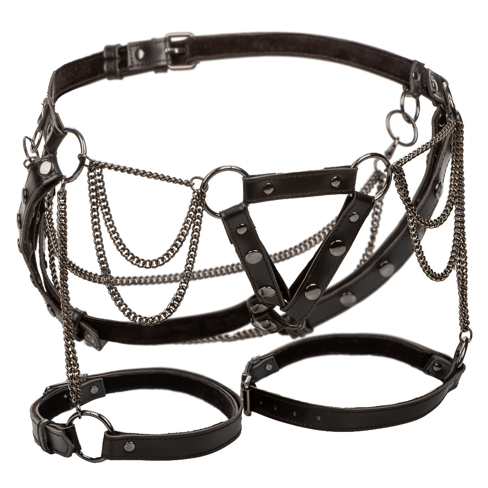 Euphoria Collection Thigh Harness With Chains - Black - Not Very Vanilla