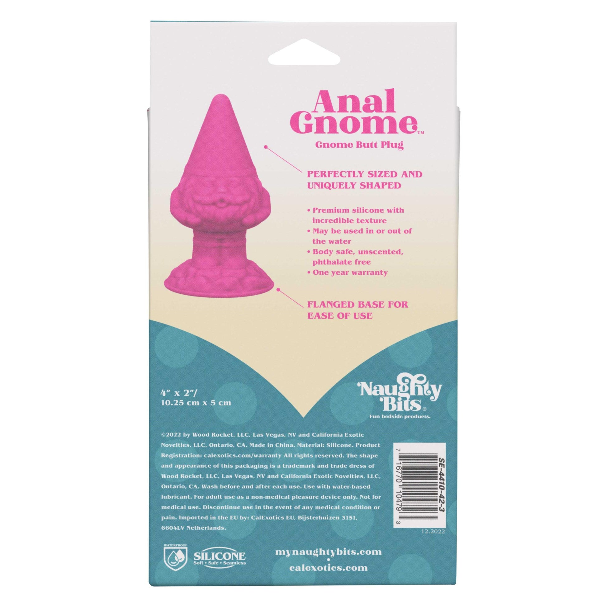 Naughty Bits Anal Gnome Gnome Butt Plug - Pink - Not Very Vanilla