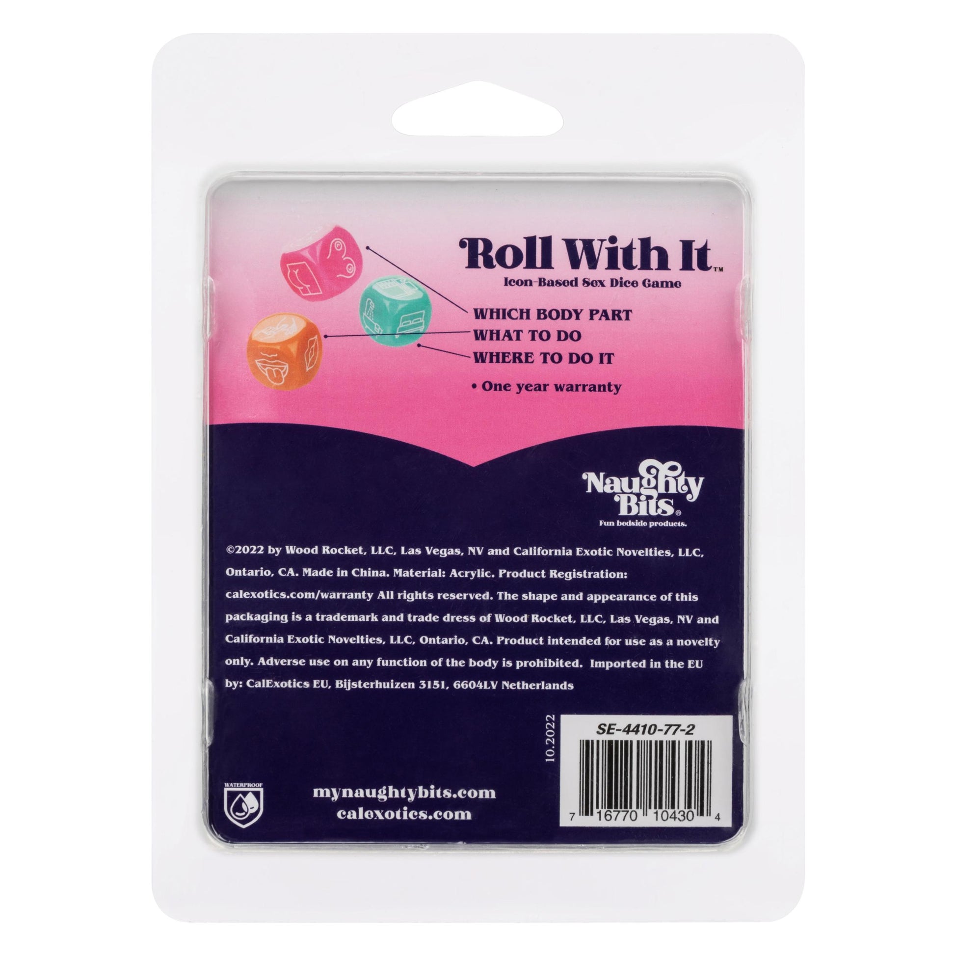 Naughty Bits Roll With It Icon - Based Sex Dice Game - Not Very Vanilla