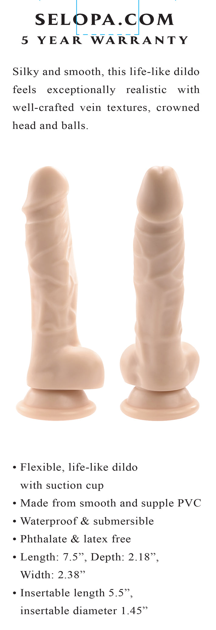 6 Inch Dildo - Light - Not Very Vanilla