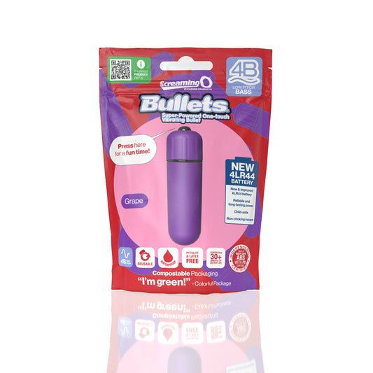 Screaming O 4b - Bullet - Super Powered One Touch Vibrating Bullet - Grape - Not Very Vanilla