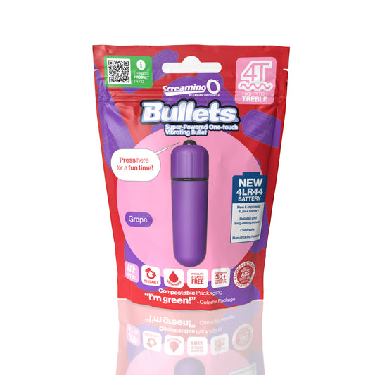 Screaming O 4t - Bullet - Super Powered One Touch Vibrating Bullet - Grape - Not Very Vanilla