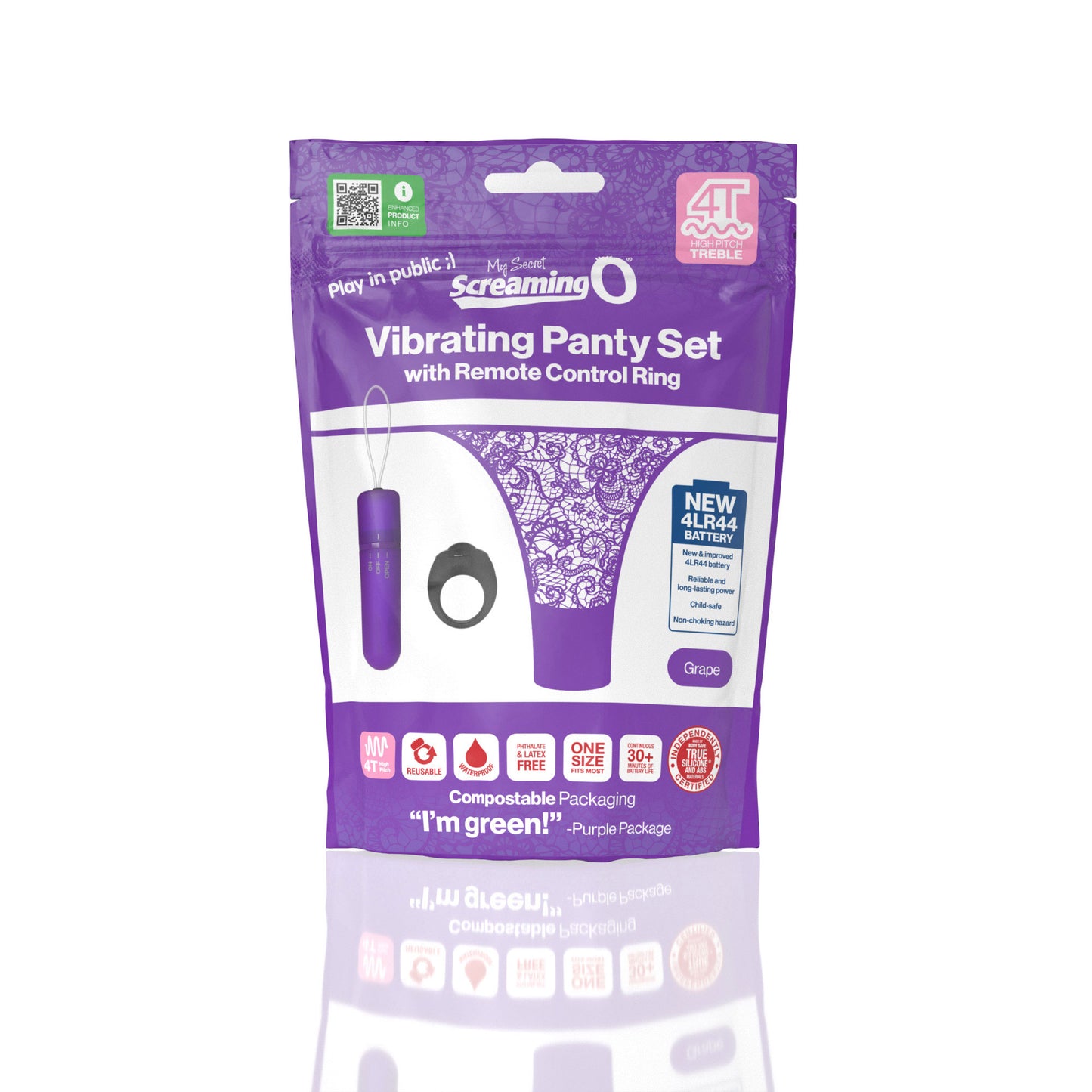 Screaming O 4t - Vibrating Panty Set With Remote Control Ring - Grape - Not Very Vanilla