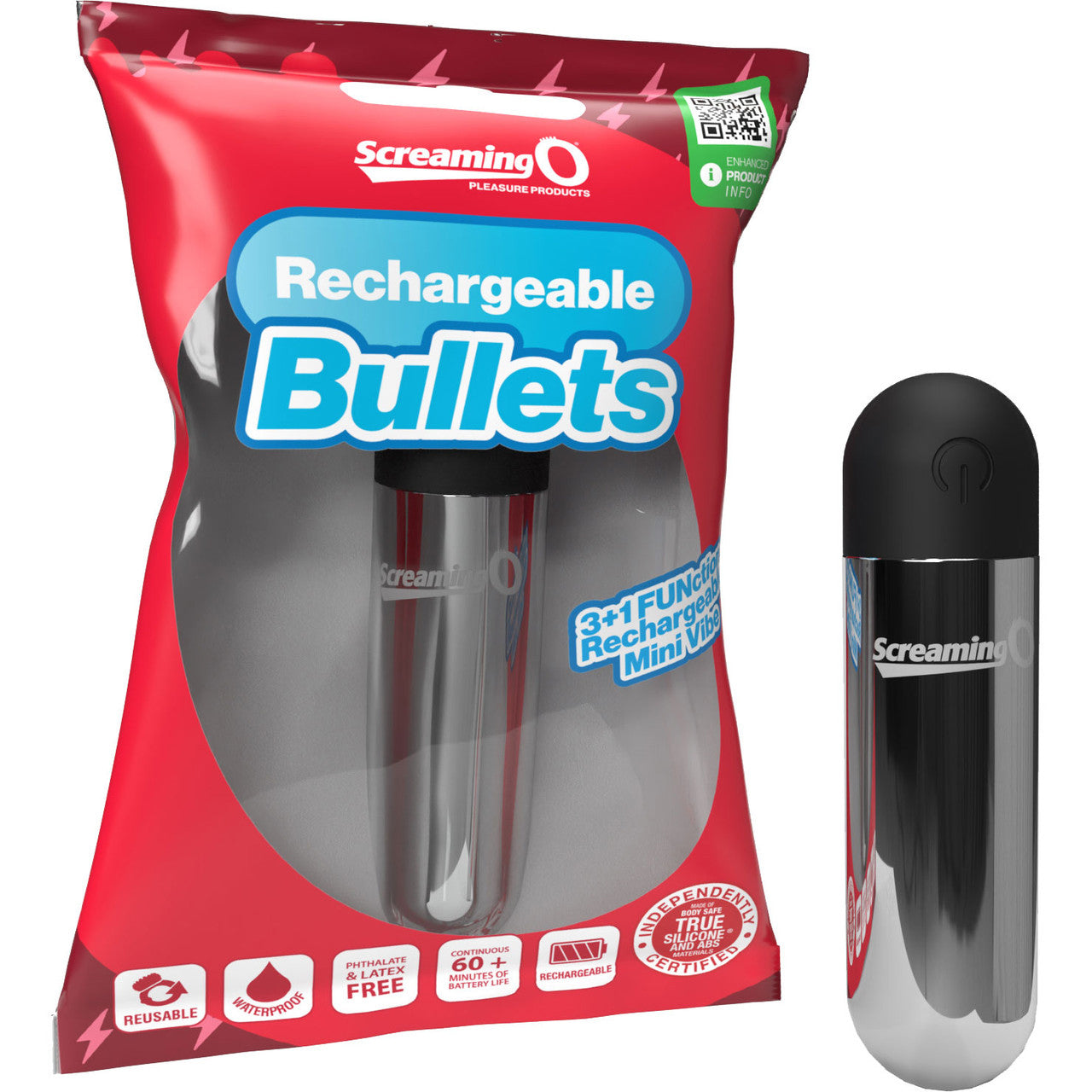 Screaming O Rechargeable Bullets - Siliver - Not Very Vanilla