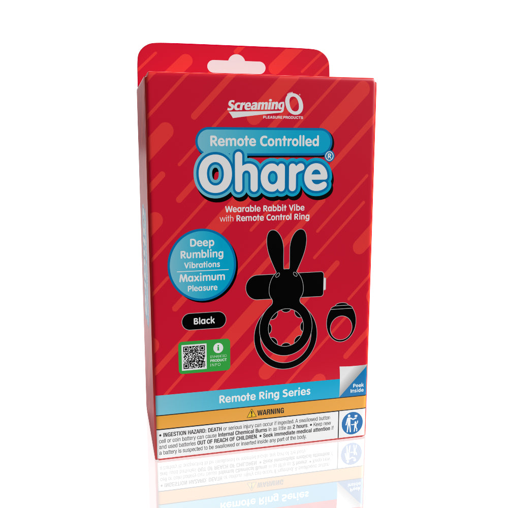 Screaming O Remote Controlled Ohare Vibrating Ring - Black - Not Very Vanilla