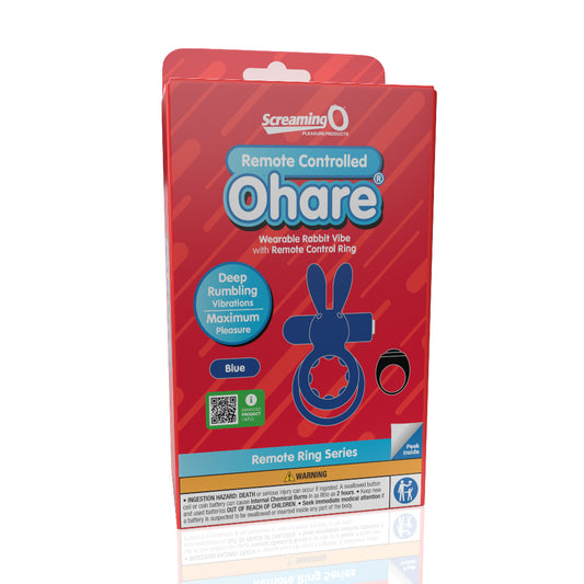 Screaming O Remote Controlled Ohare Vibrating Ring - Blue - Not Very Vanilla