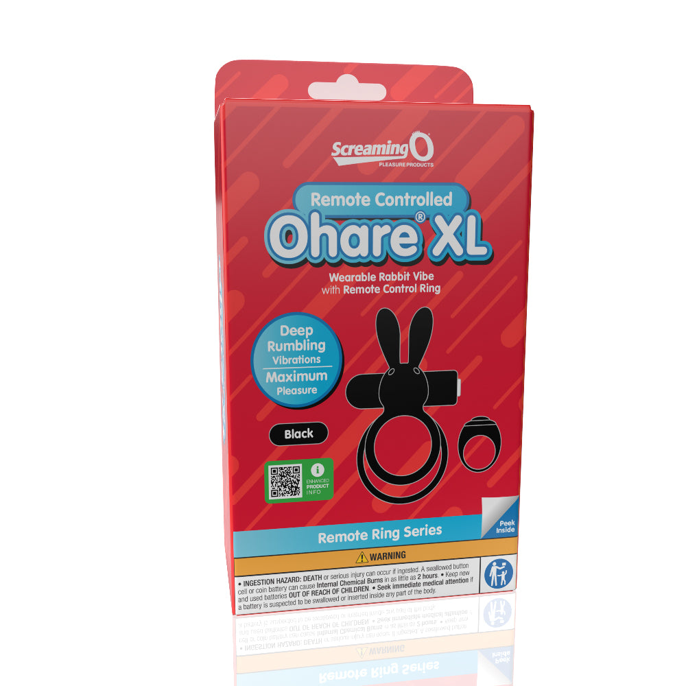 Screaming O Remote Controlled Ohare XL Vibrating Ring - Black - Not Very Vanilla