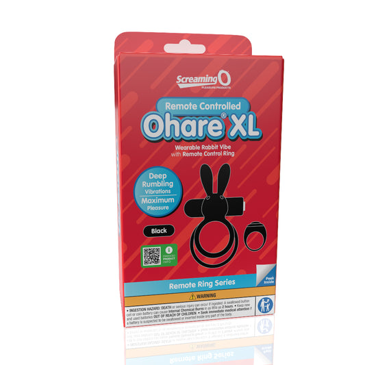 Screaming O Remote Controlled Ohare XL Vibrating Ring - Black - Not Very Vanilla