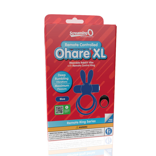 Screaming O Remote Controlled Ohare XL Vibrating Ring - Blue - Not Very Vanilla