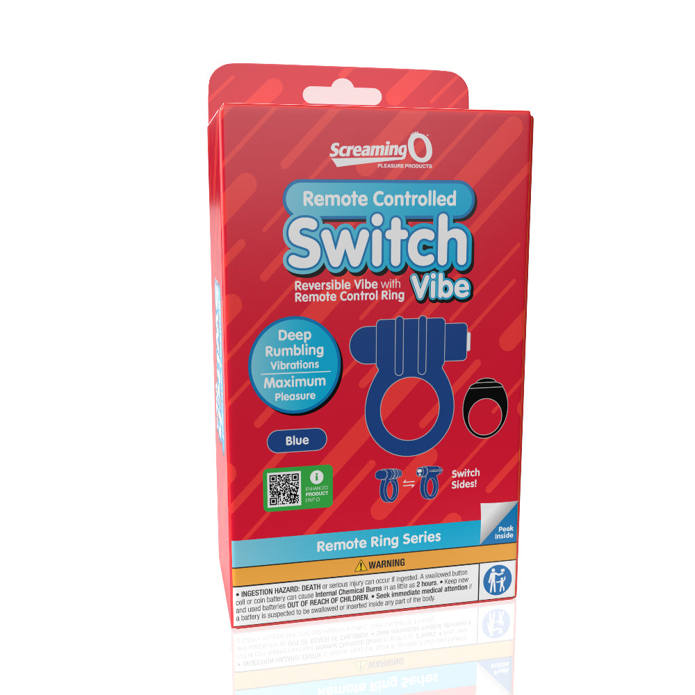 Screaming O Remote Controlled Switch Vibrating Ring - Blue - Not Very Vanilla