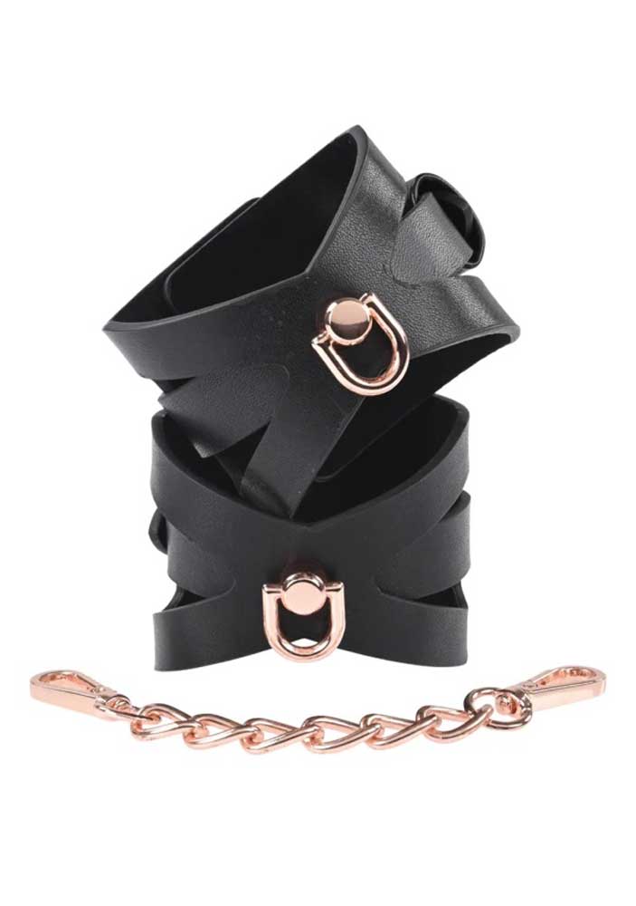 Brat Handcuffs - Black / Rose Gold - Not Very Vanilla