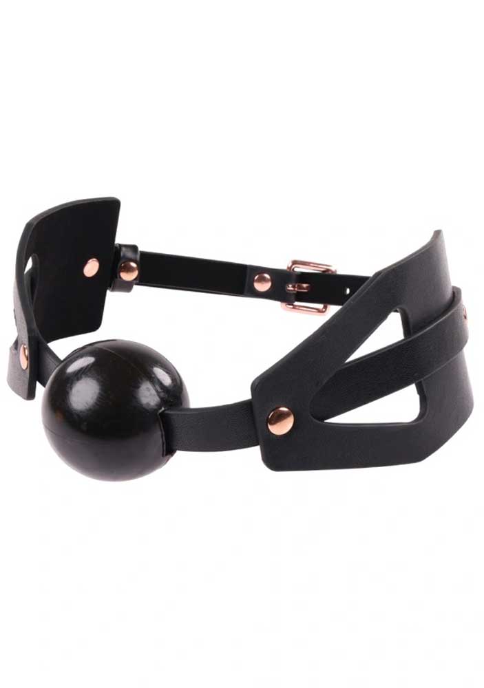 Brat Ball Gag - Black / Rose Gold - Not Very Vanilla