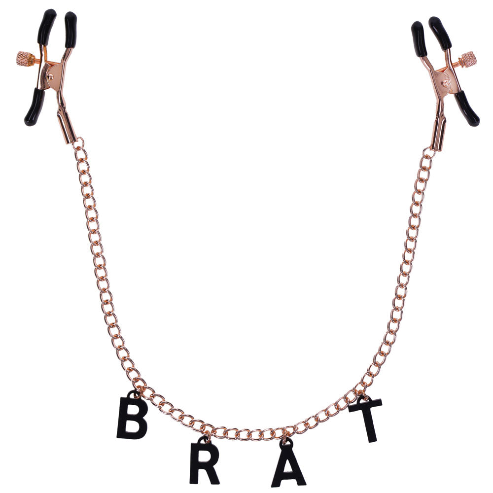 Brat Charmed Nipple Clamps - Rose Gold - Not Very Vanilla