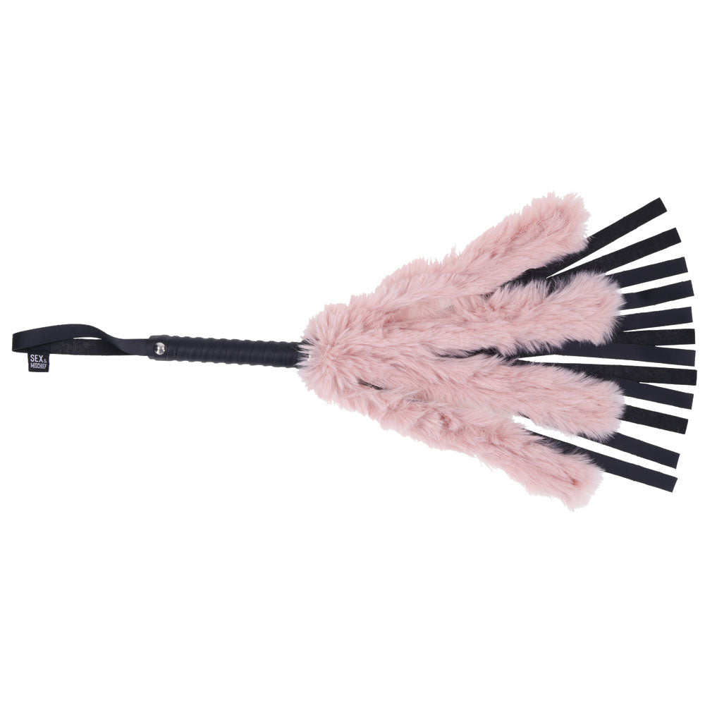 Brat Faux Fur Flogger - Pink/black - Not Very Vanilla