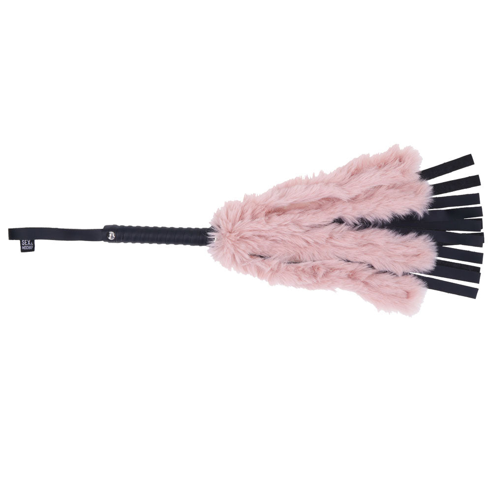 Brat Faux Fur Flogger - Pink/black - Not Very Vanilla