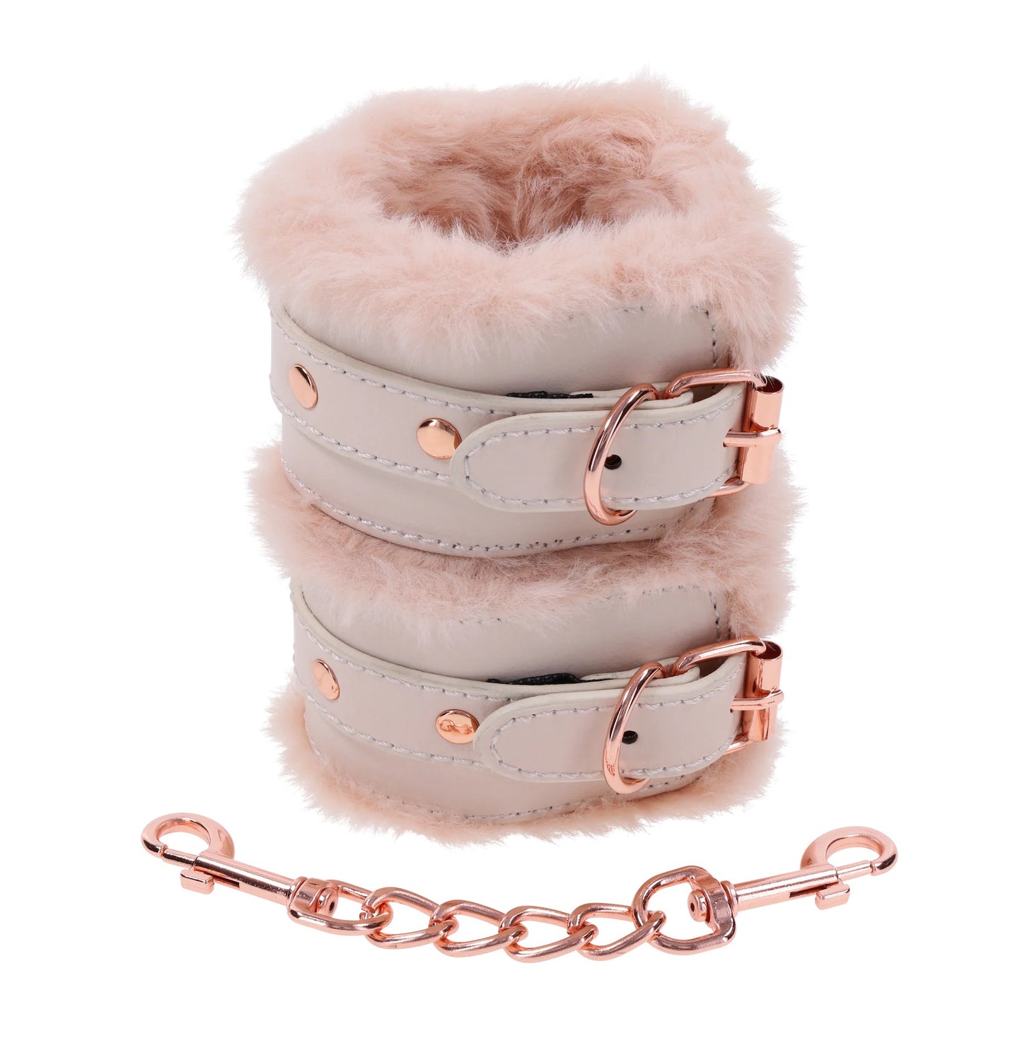 Peaches ‘N Creame Fur Handcuffs - Pink - Not Very Vanilla