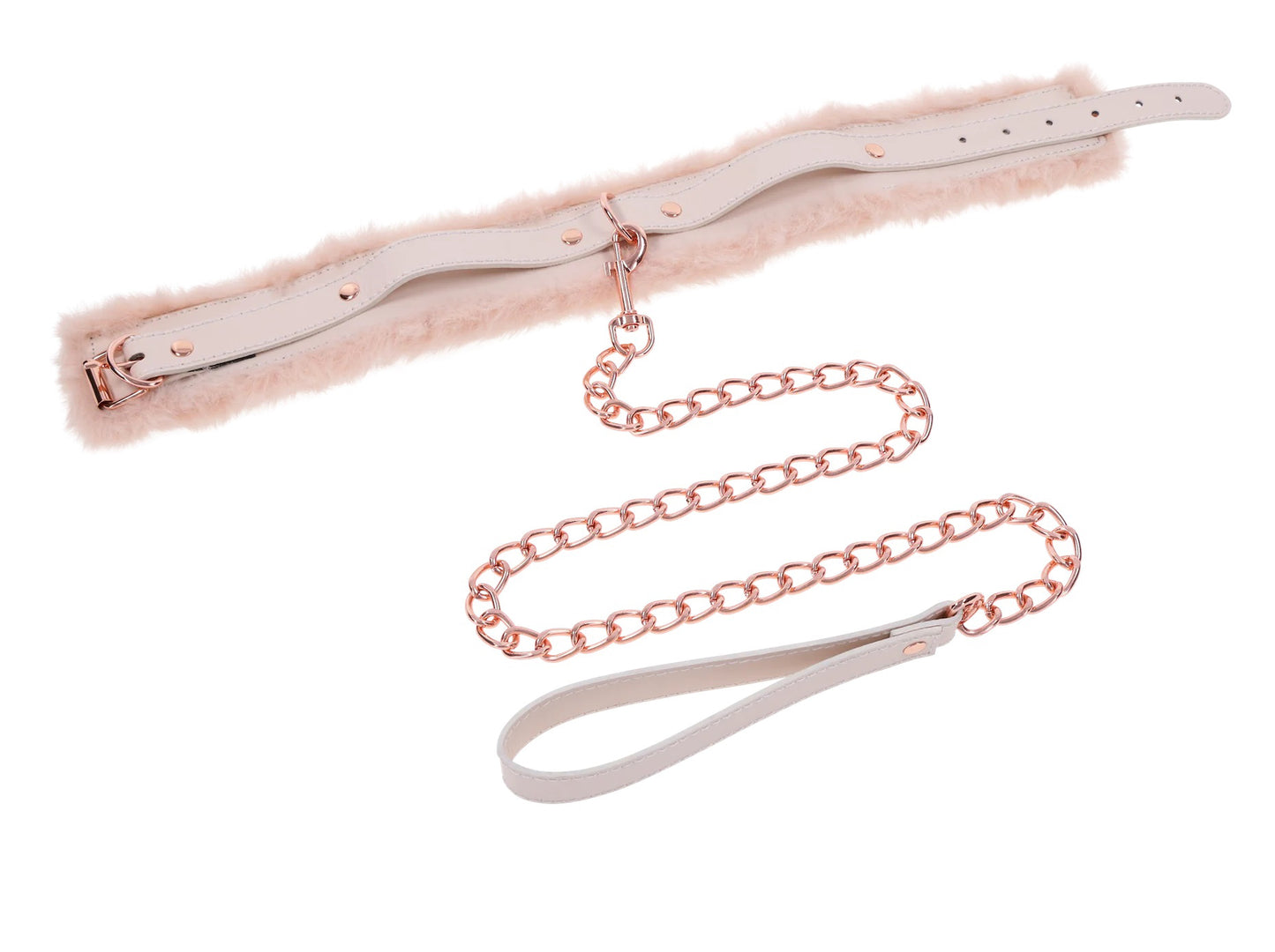 Peaches ‘N Creame Fur Collar and Leash - Pink - Not Very Vanilla