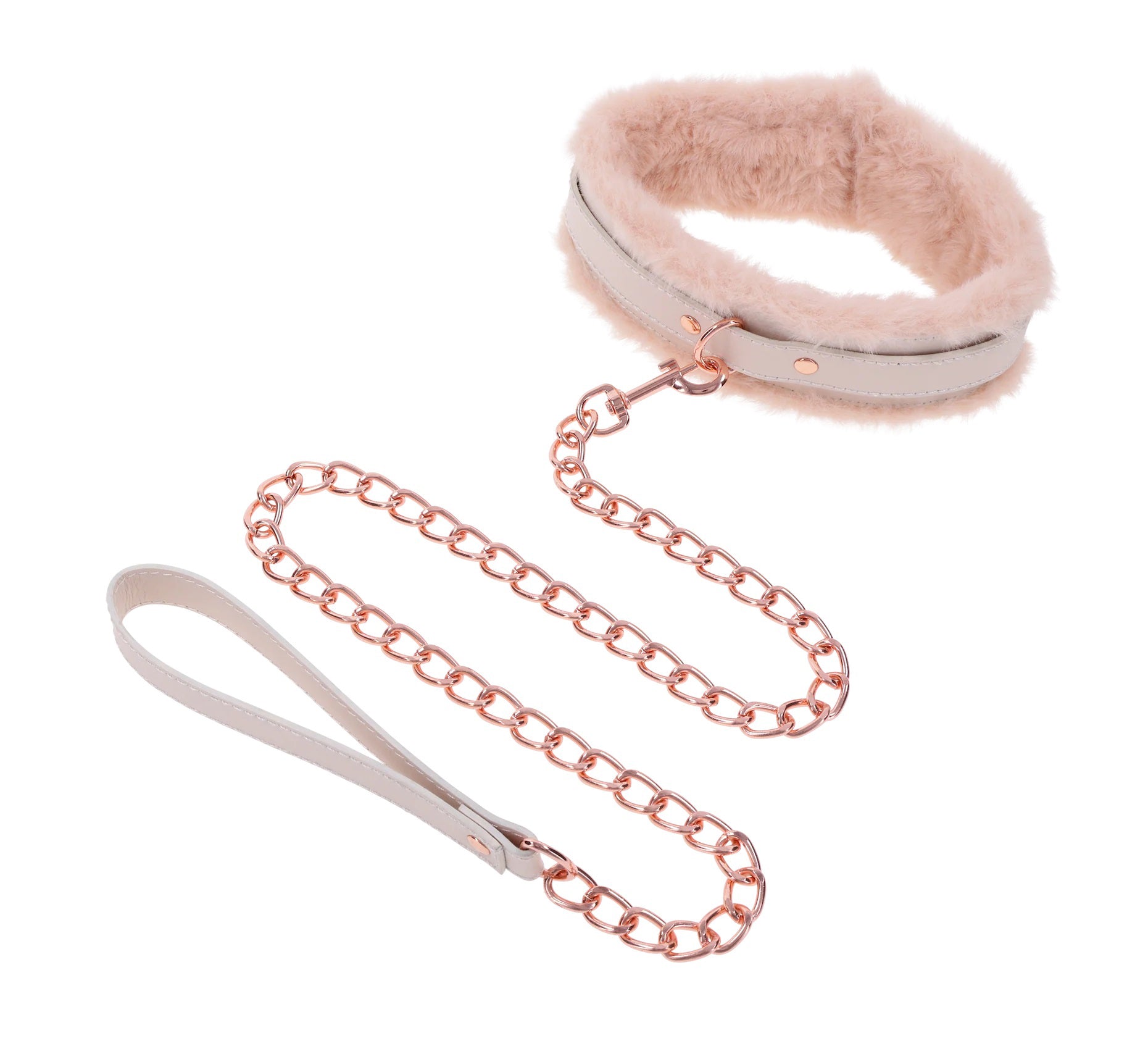 Peaches ‘N Creame Fur Collar and Leash - Pink - Not Very Vanilla