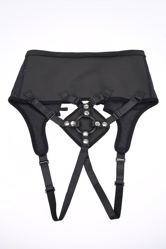 High Waisted Corset Strap on - Black - Not Very Vanilla