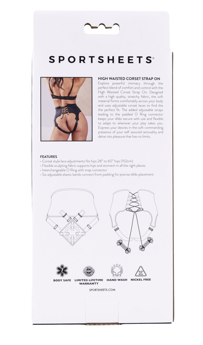 High Waisted Corset Strap on - Black - Not Very Vanilla