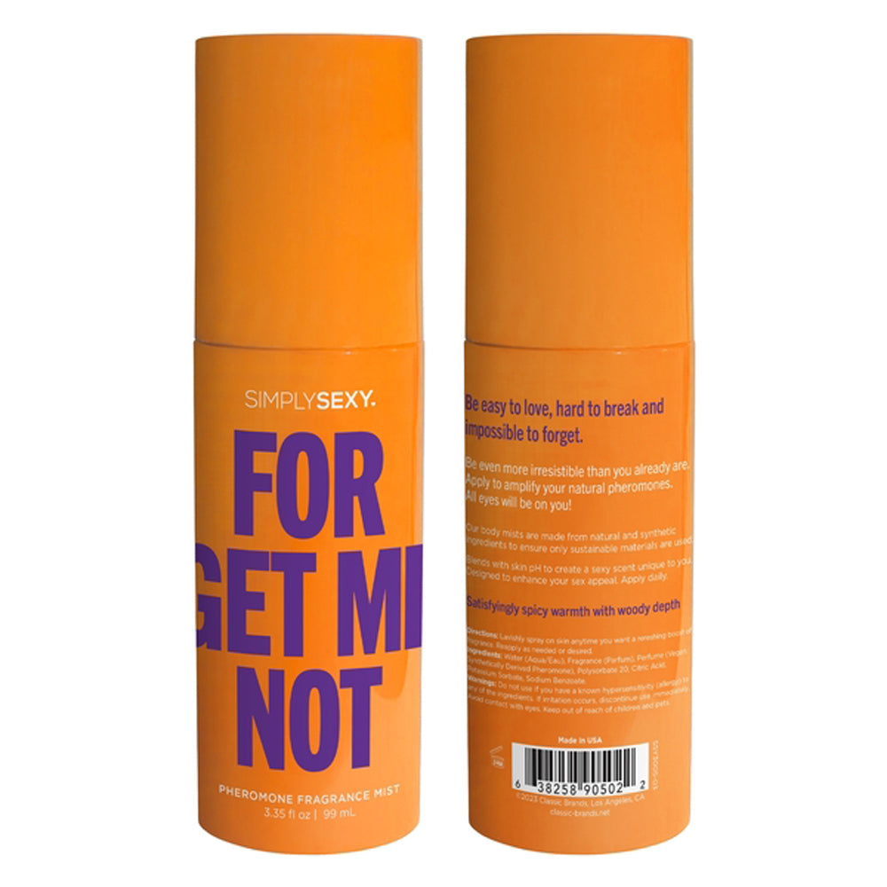 Forget Me Not - Pheromone Fragrance Mists 3.35 Oz - Not Very Vanilla