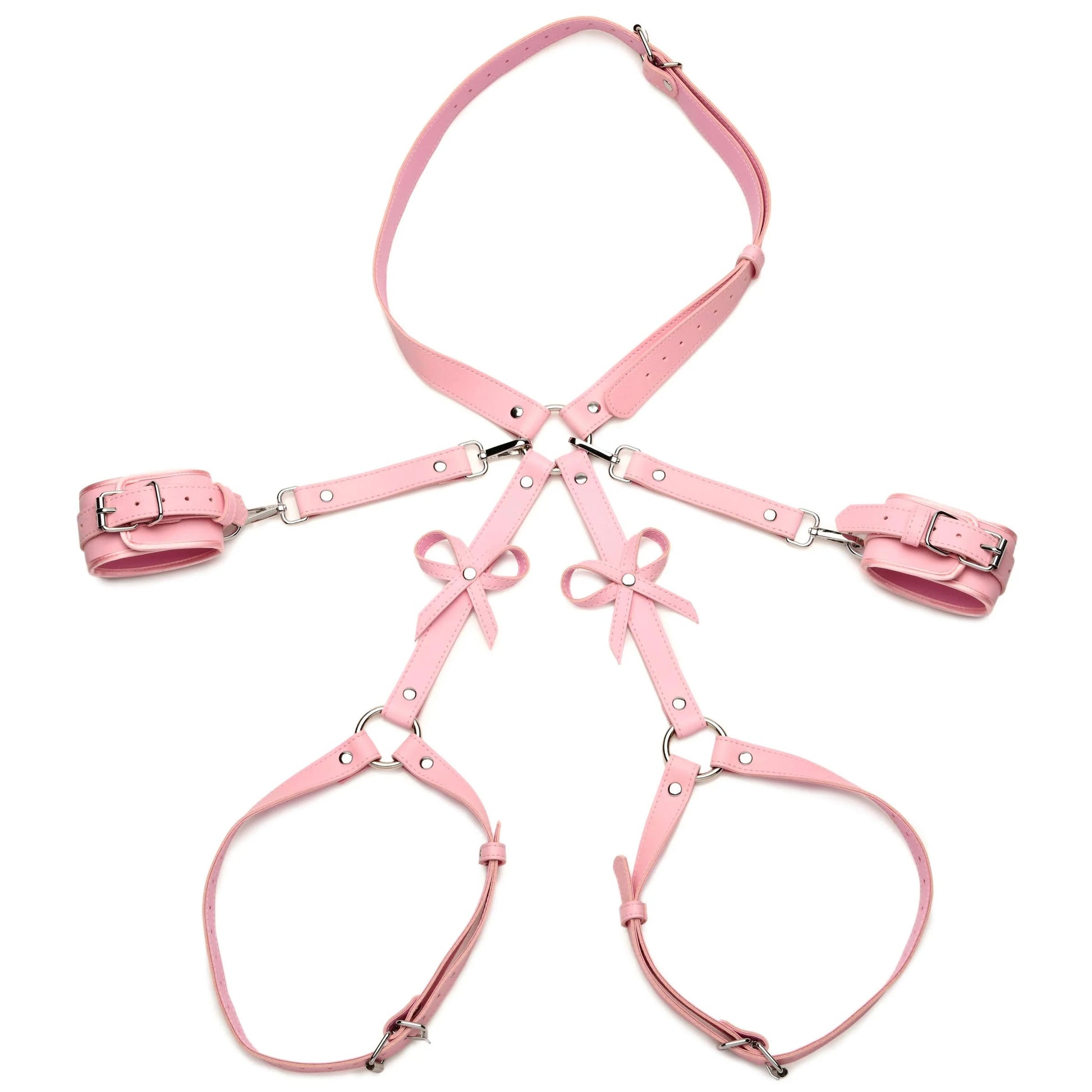 Bondage Harness With Bows - Medium/large - Pink - Not Very Vanilla