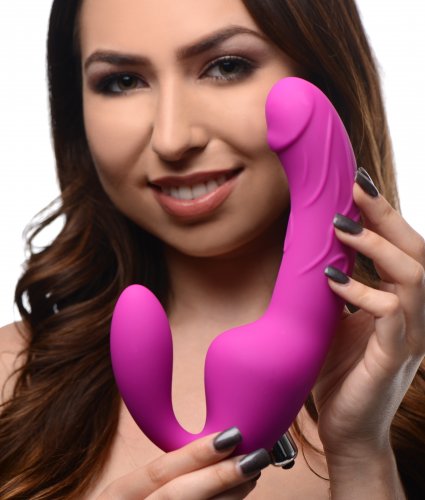 Royal Rider Vibrating Strapless Strap- on Dildo - Pink - Not Very Vanilla