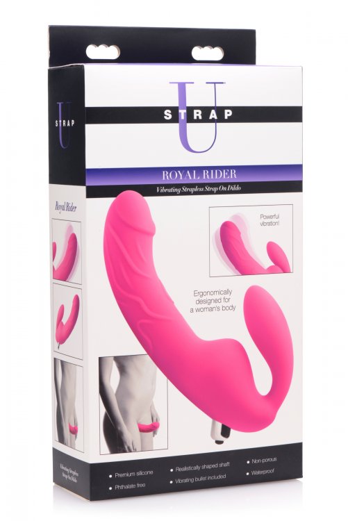 Royal Rider Vibrating Strapless Strap- on Dildo - Pink - Not Very Vanilla