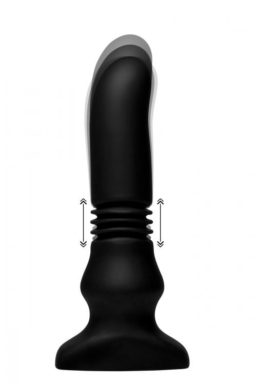 Thunder Plugs Silicone Vibrating and Thrusting Plug - Black - Not Very Vanilla